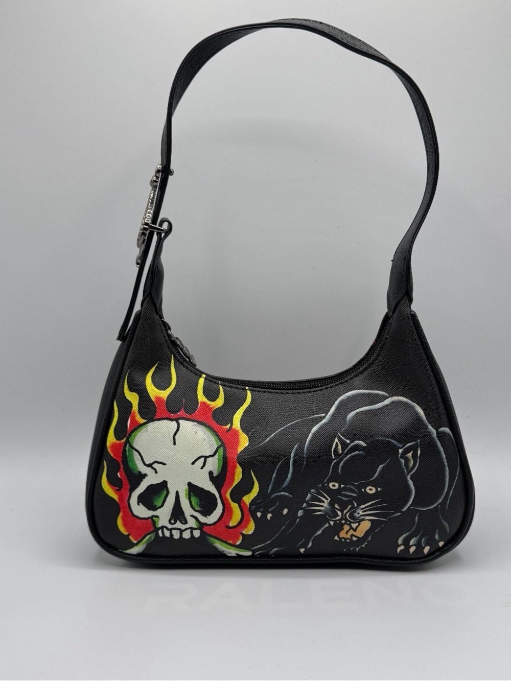 New Ed Hardy Skull Panther Shoulder Bag with Dust Bag